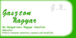gaszton magyar business card